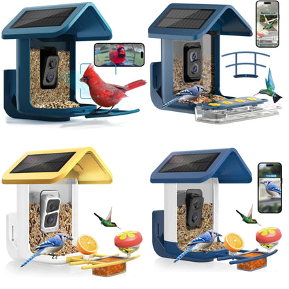 Last Day Sale 🔥85% OFF 🐦Bird Feeder with Camera Solar Powered: Smart Camera Bird Feeder 2K Live Feed Cam for Outdoor Backyard - Ai Identify Auto Capture Bird Videos, 2.4GHz WiFi Bird Camera, Gifts for Birdlover Mom Dad