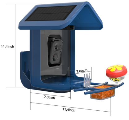 Last Day Sale 🔥85% OFF 🐦Bird Feeder with Camera Solar Powered: Smart Camera Bird Feeder 2K Live Feed Cam for Outdoor Backyard - Ai Identify Auto Capture Bird Videos, 2.4GHz WiFi Bird Camera, Gifts for Birdlover Mom Dad